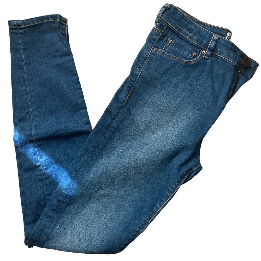 ASOS Women’s High-Rise Stretch Skinny Blue Denim Jeans - Picture 1 of 7